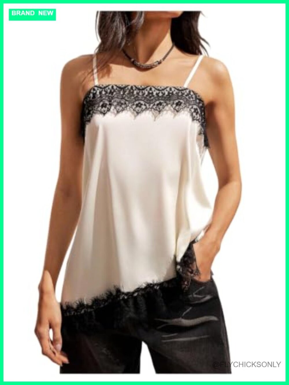 Y2K Satin Lace Camisole Asymmetrical Going Out Top